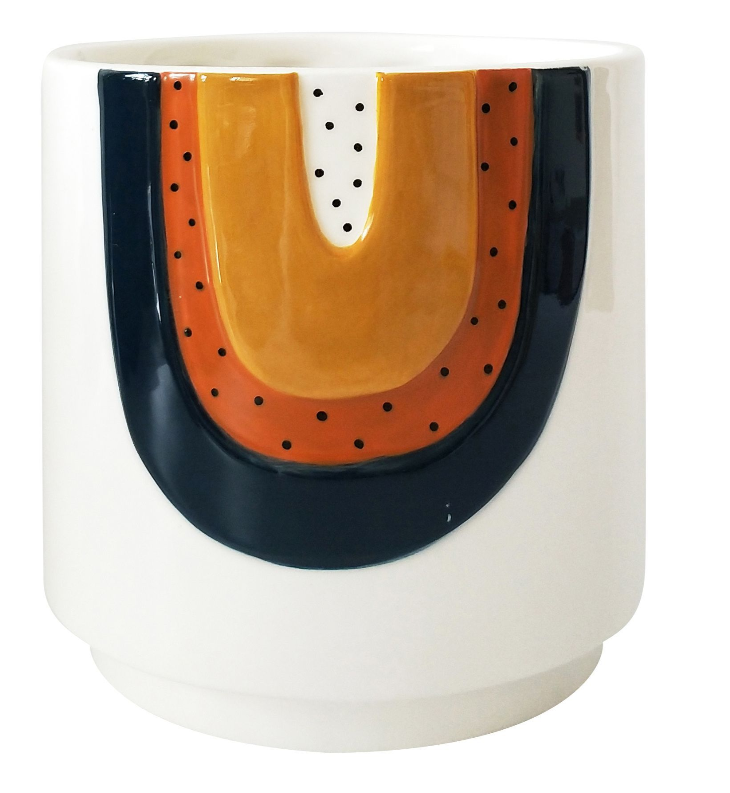 Rainbow Planter Blue & Terracotta