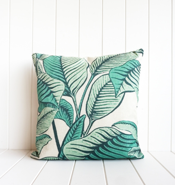 Pastel Banana Palm Cushion