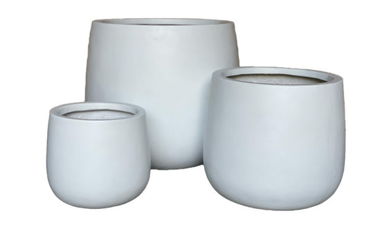 Fibrestone Duffel Pot- White